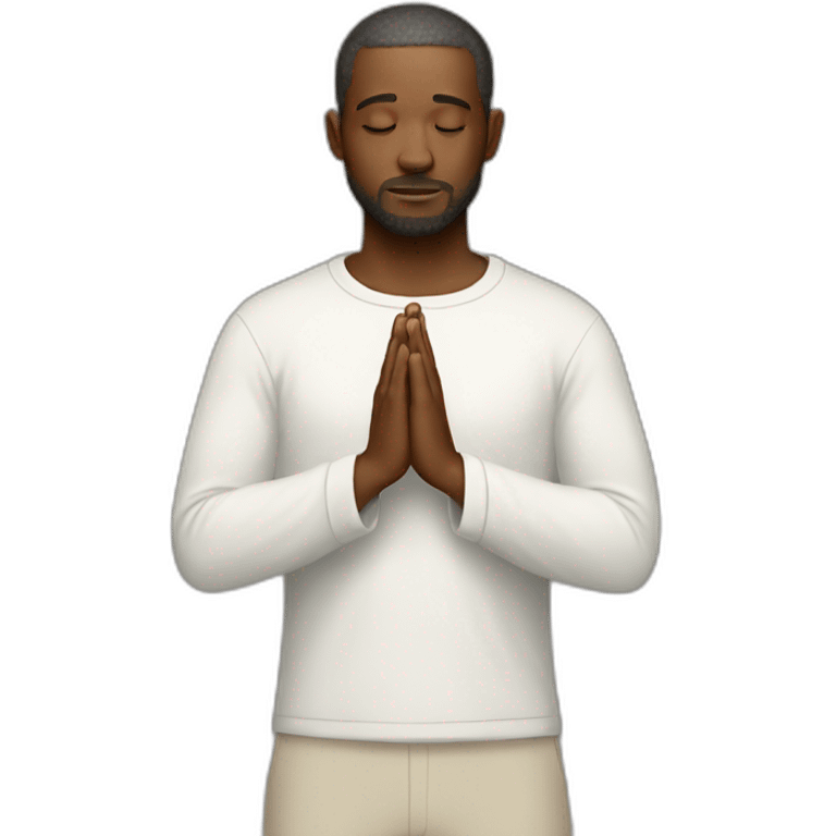 white man praying emoji