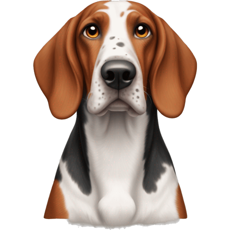 Redtick coonhound with only red and white ticking emoji