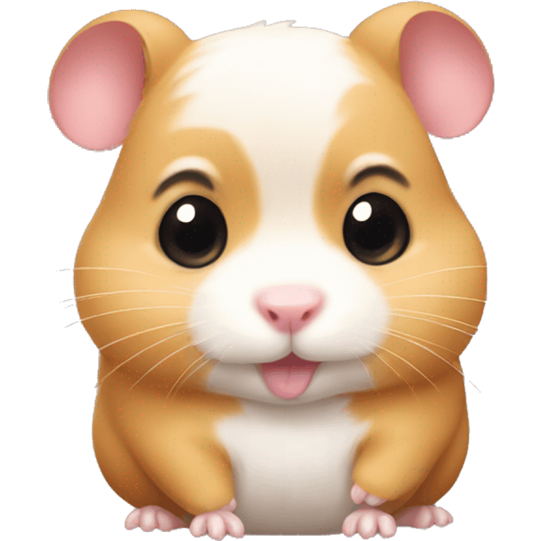 Hamster with a bow and puppy eyes emoji