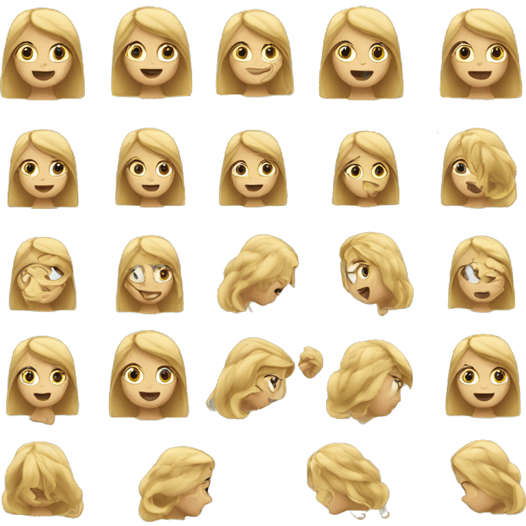 blonde girl flipping hair emoji