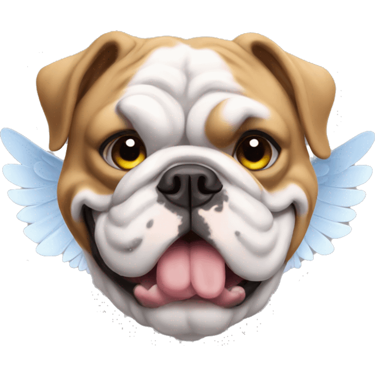 English bulldog with angle wings emoji