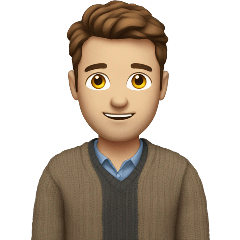 project manager with brown hair and sweater emoji