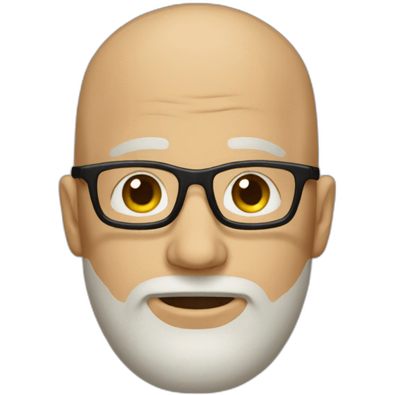 Bald man with beard and glasses emoji