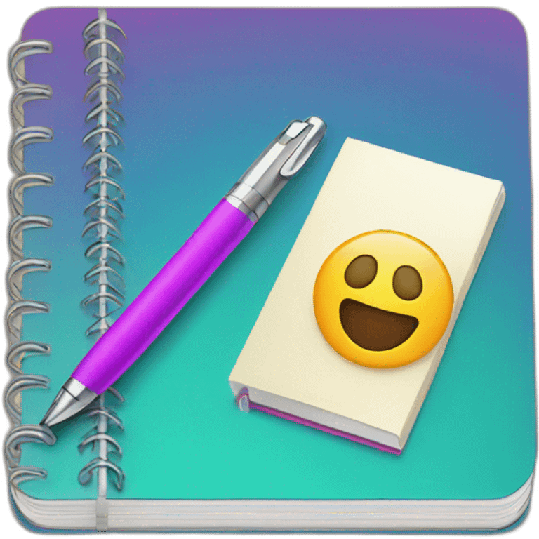 colorful notebook and pen emoji