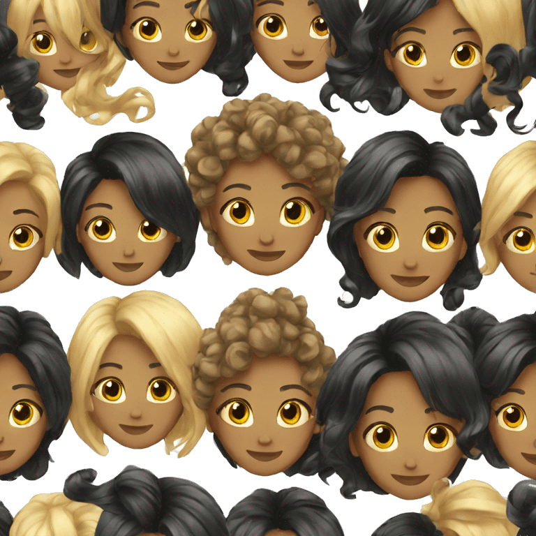 Person hair black emoji