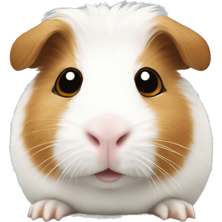 White Guinea pig Looks Like a teddybear with Brown nose  emoji