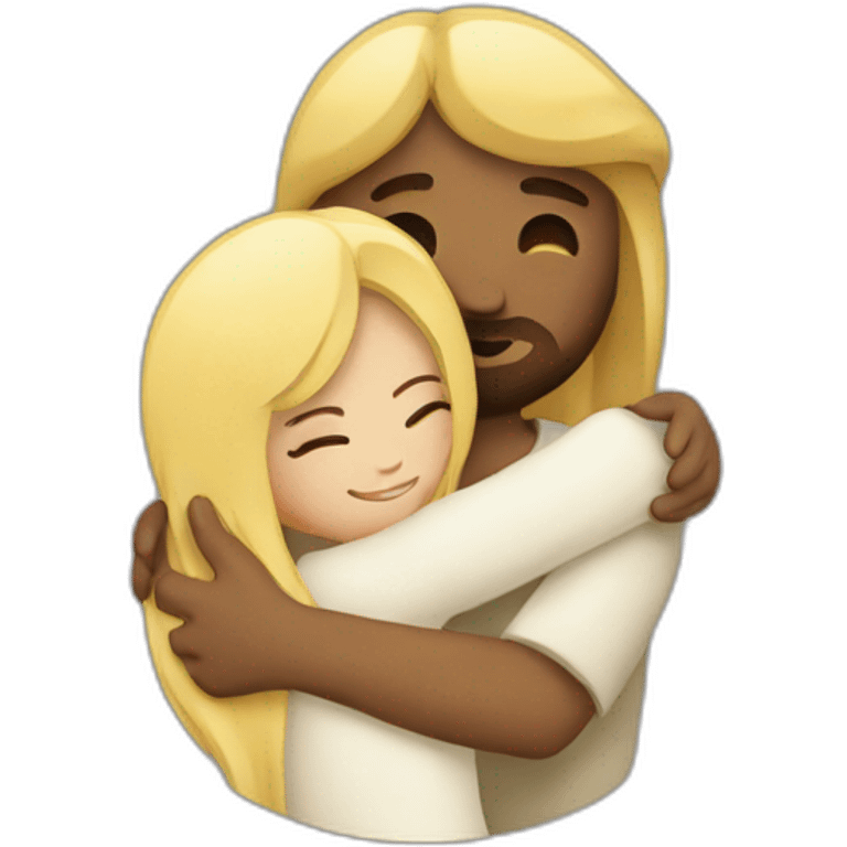 Jesus hugging a blonde girl emoji