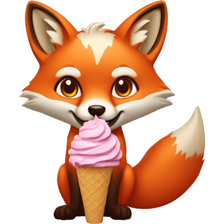 fox eating ice cream  emoji