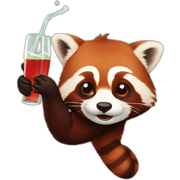 drinking red panda emoji