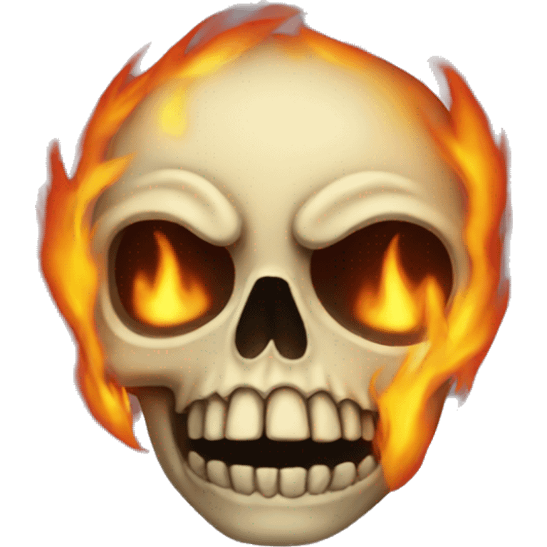 Fire skull looking so emo emoji