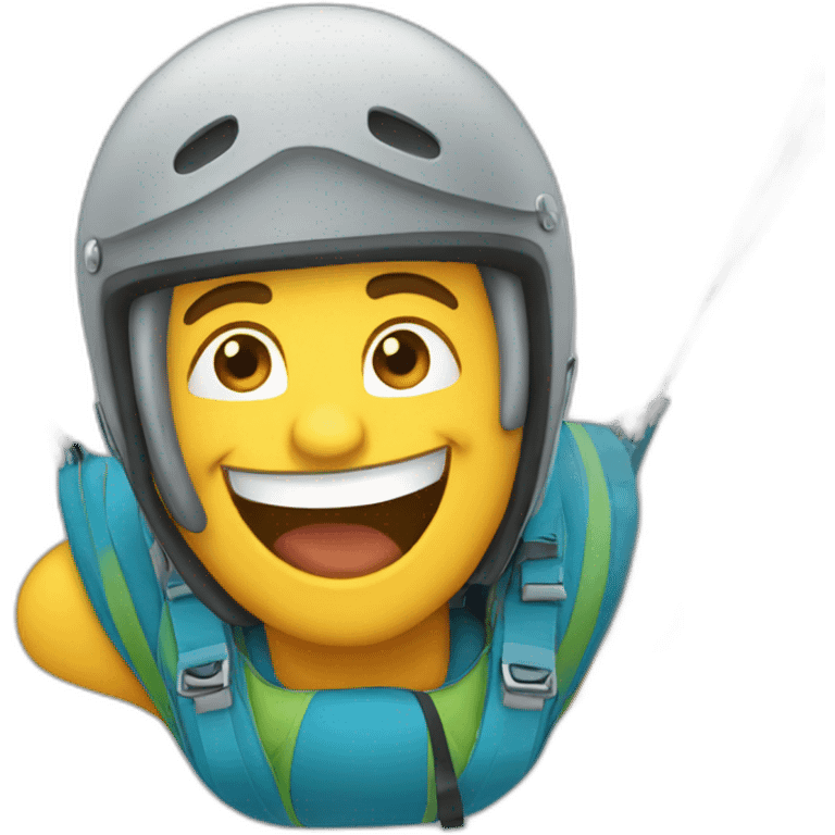 Paragliding smile emoji