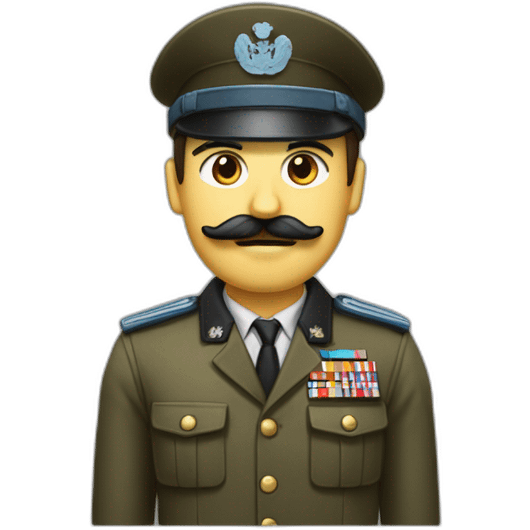 Un homme en costume militaire avec une petite moustache noir et carré emoji