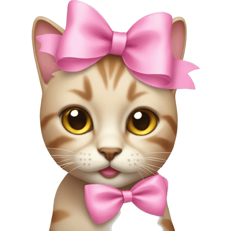 cat with pink bow emoji