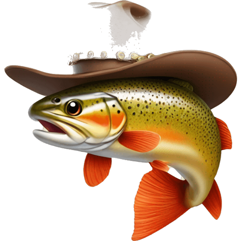 trout wearing a cowboy hat emoji