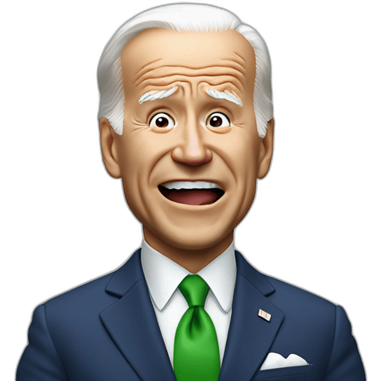 Joe Biden farting relief with green stench realistic emoji