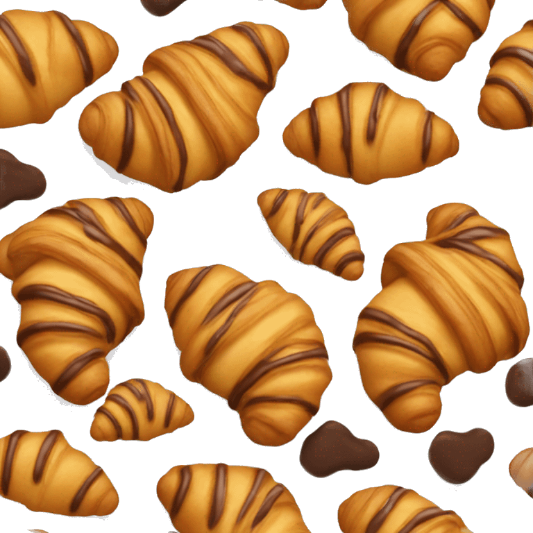 Croissant with chocolate drizzle emoji