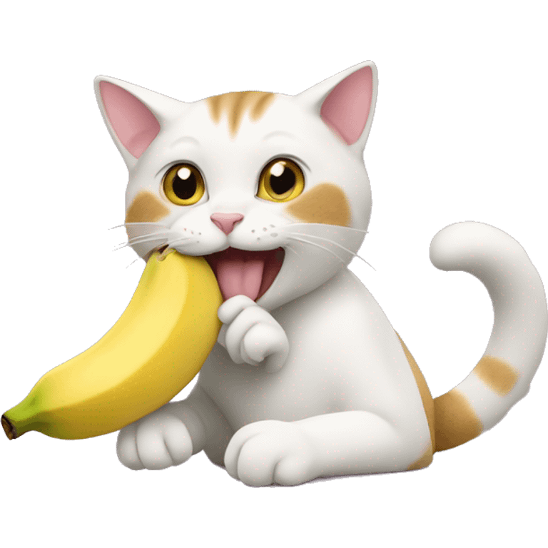 Cat eating banana  emoji