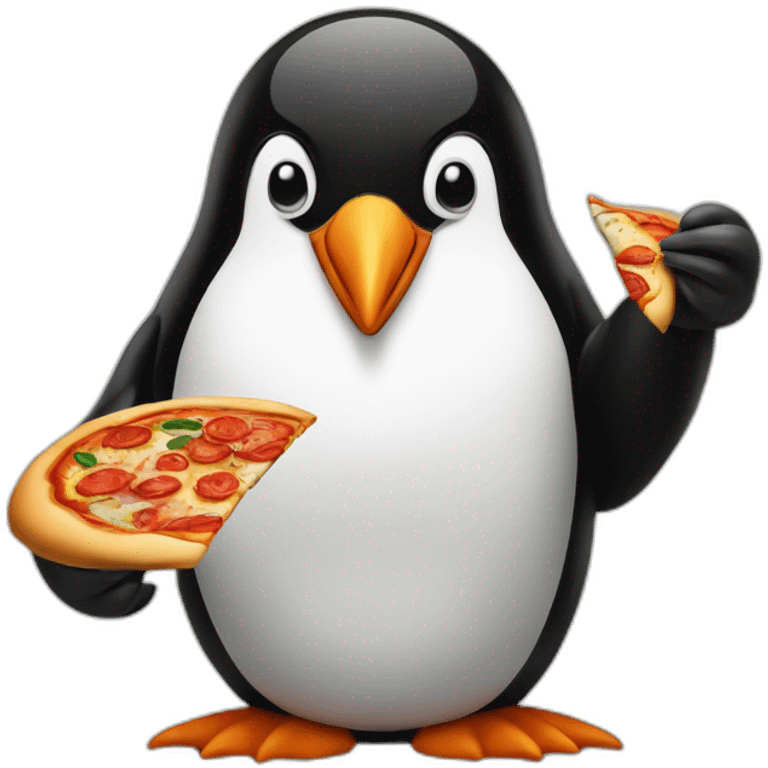 evil penguin making pizza emoji