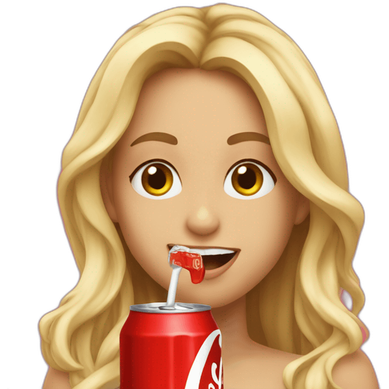 Shakira drinking coke emoji