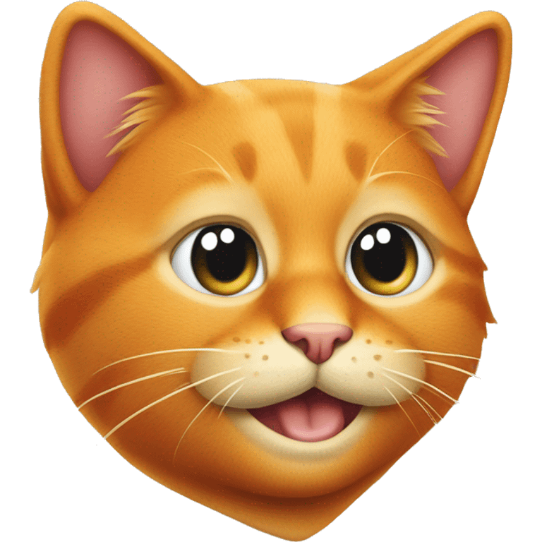 A sly, playful face with a hint of confidence and mischief, perfect for adding humor or irony to a conversation. orange cat emoji