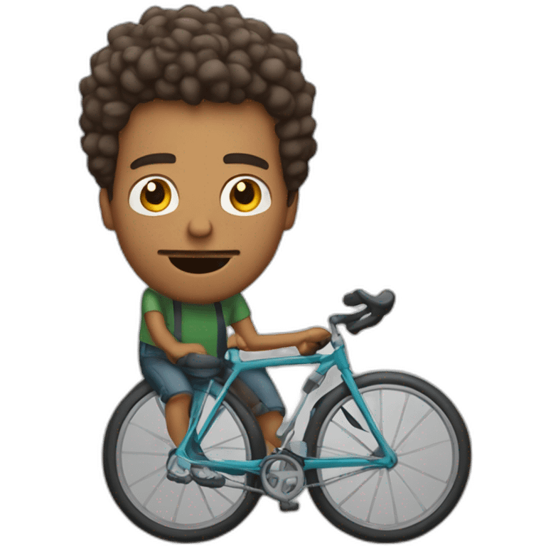 hombre gordo pelo canoso con bicicleta emoji