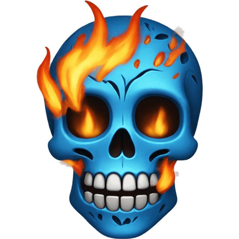 calavera con fuego azul emoji