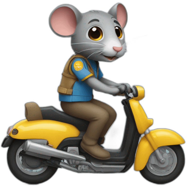 Un rat sur une moto emoji