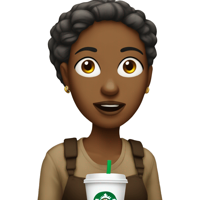 a mad women with a starbucks in her hand emoji