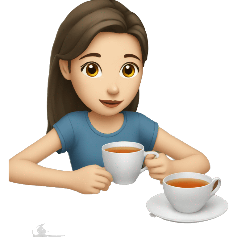 girl drinking tea emoji