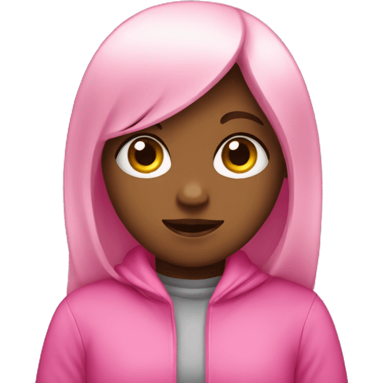 Pink shy girl emoji