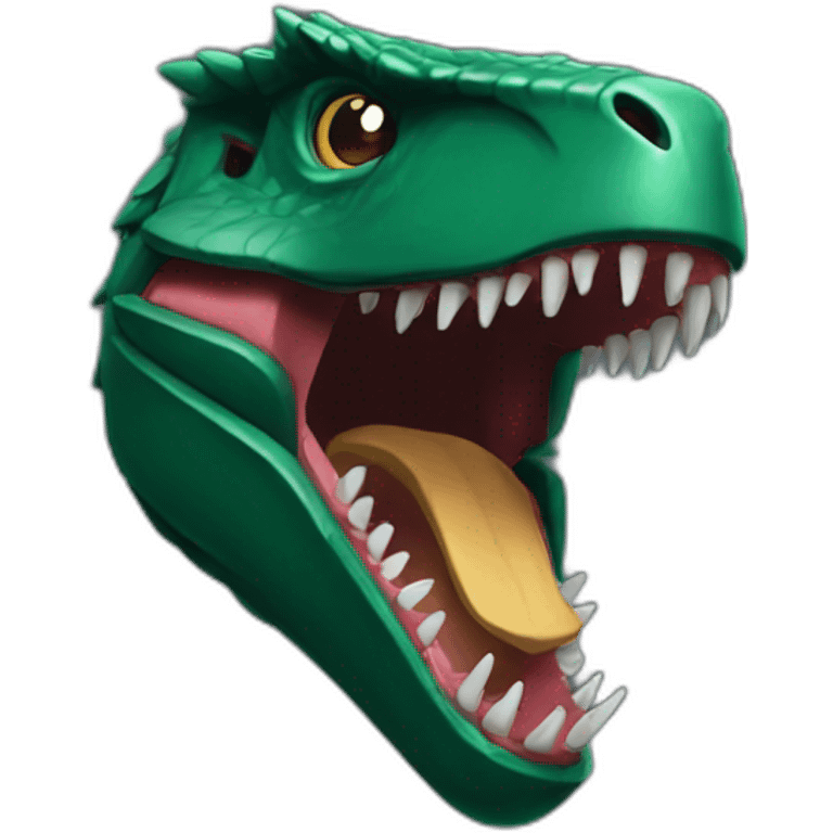 dark green vicious raptor head emoji