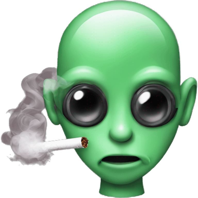 Alien smoking with gauge earrings emoji