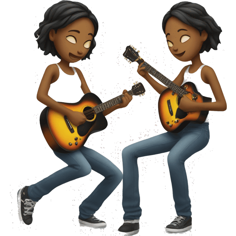 Girl playing guitar emoji