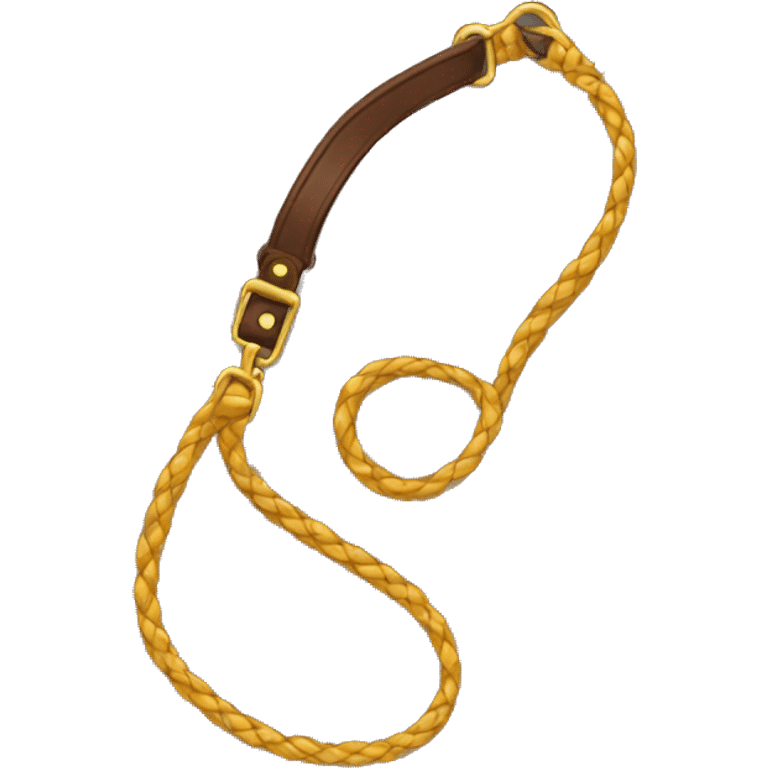 Brown leash with golden snap  emoji