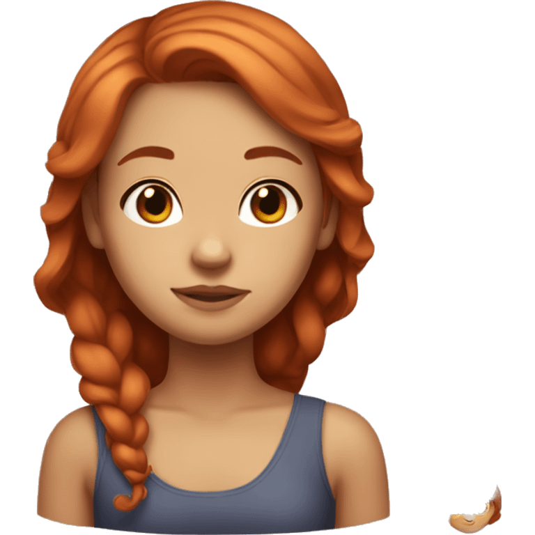 a red-haired girl with smooth hair and a big bump on her head emoji