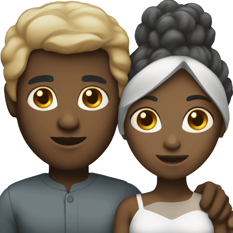 Black woman and white man couple emoji emoji