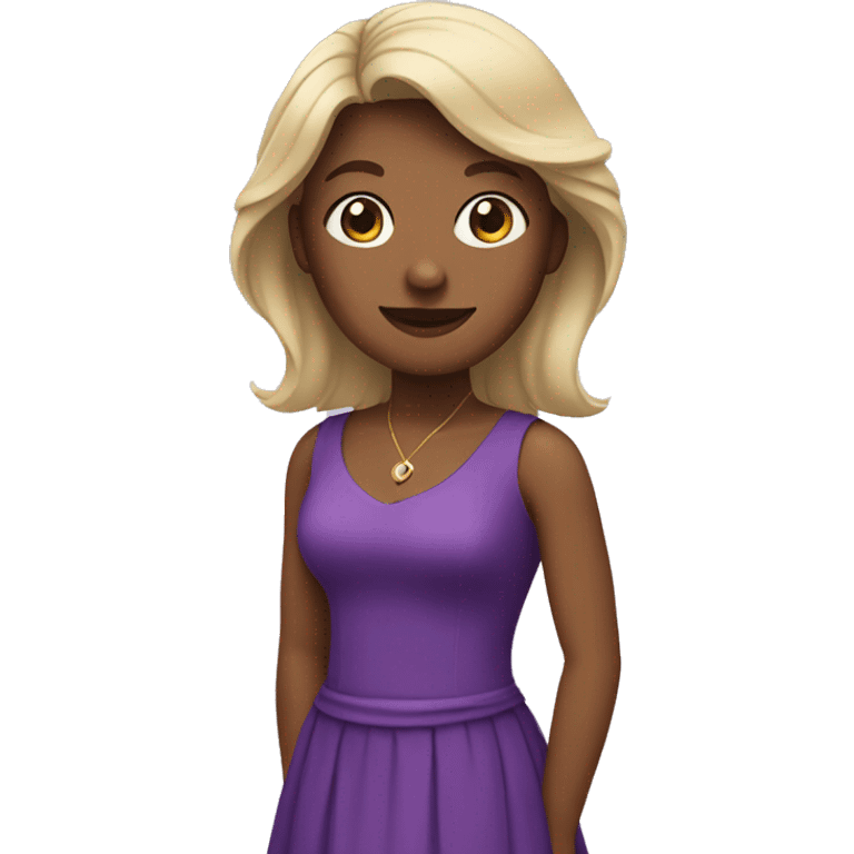 Woman in purple dress emoji