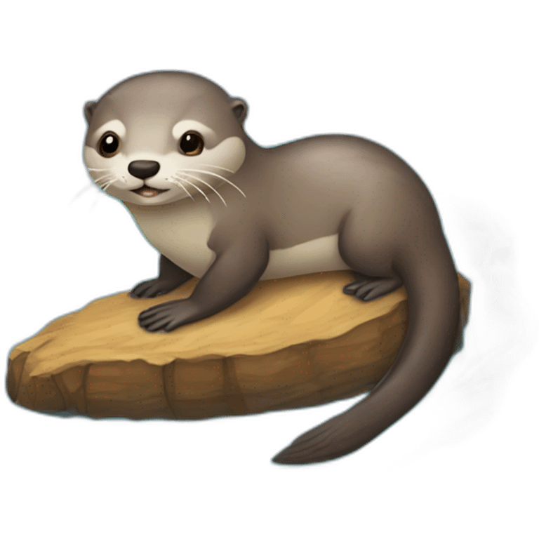 une loutre sur une tortu emoji