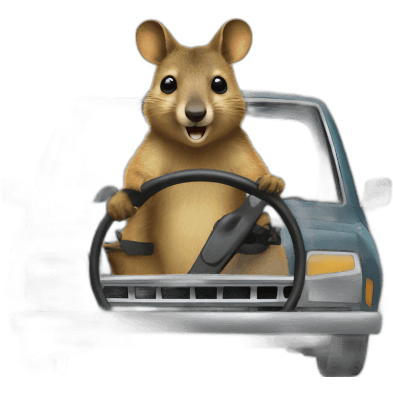 quokka wallaby super driving in car emoji