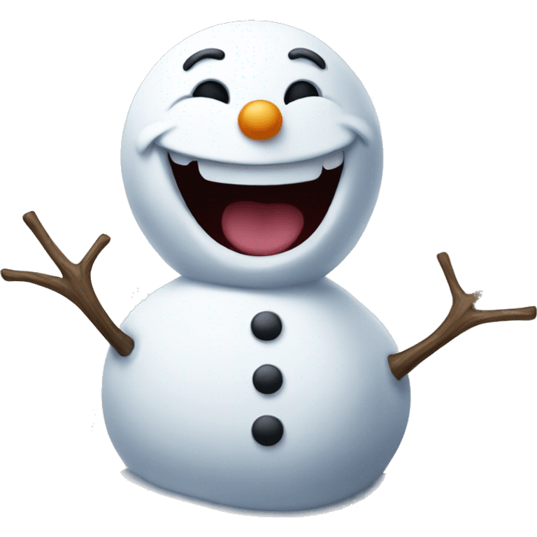 A snowman laughing emoji