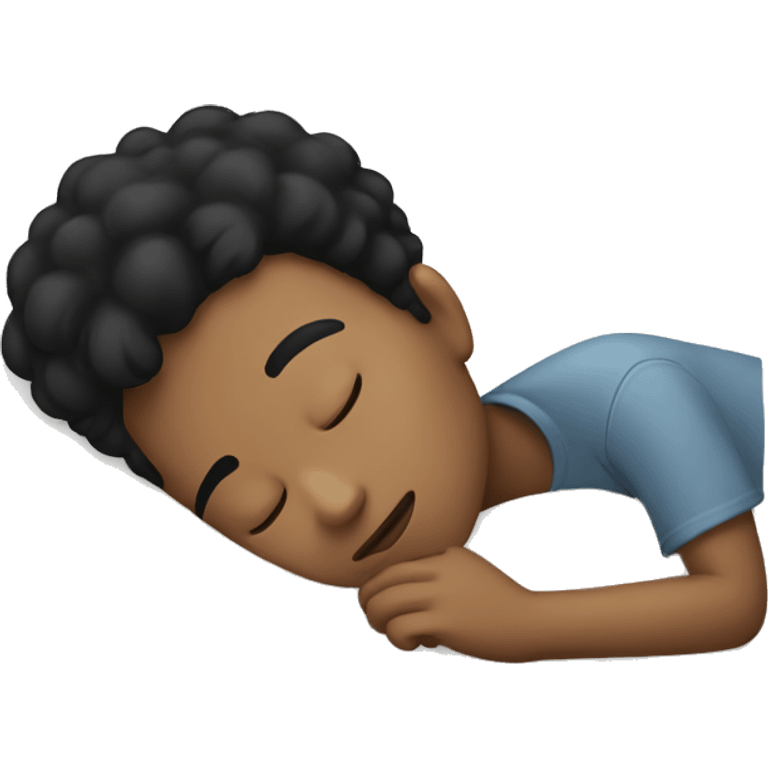 A boy sleeping with black hair emoji