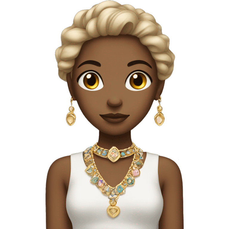 serene girl with jewelry  emoji