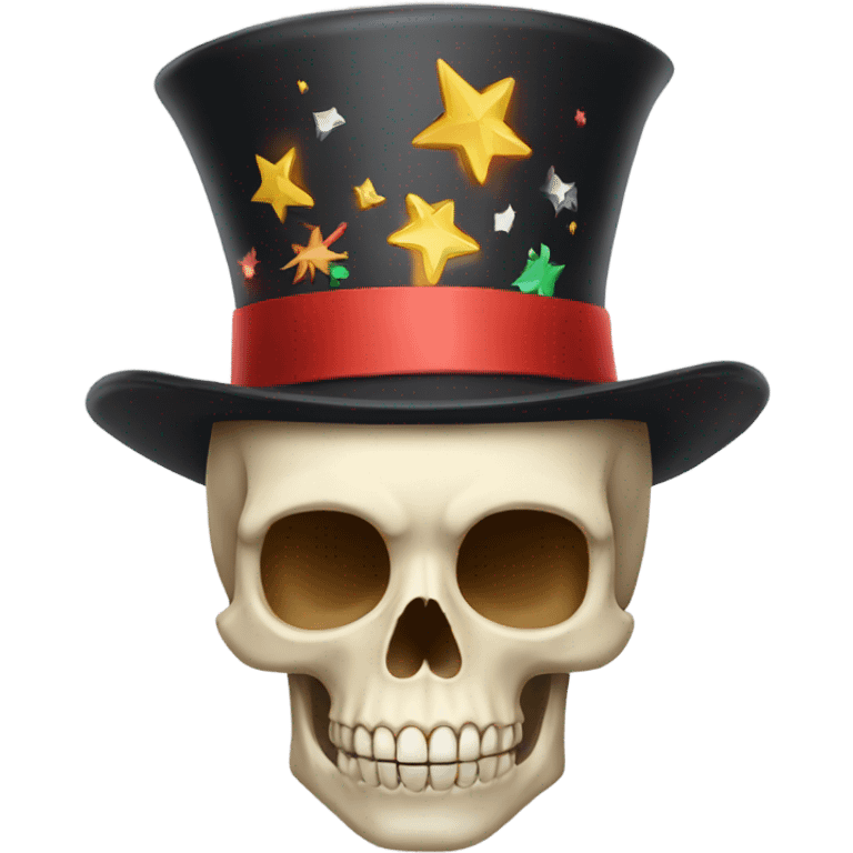 Skull wearing 25 New Year hat  emoji