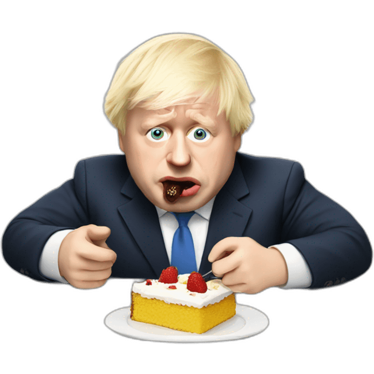 Boris Johnson eating cake emoji