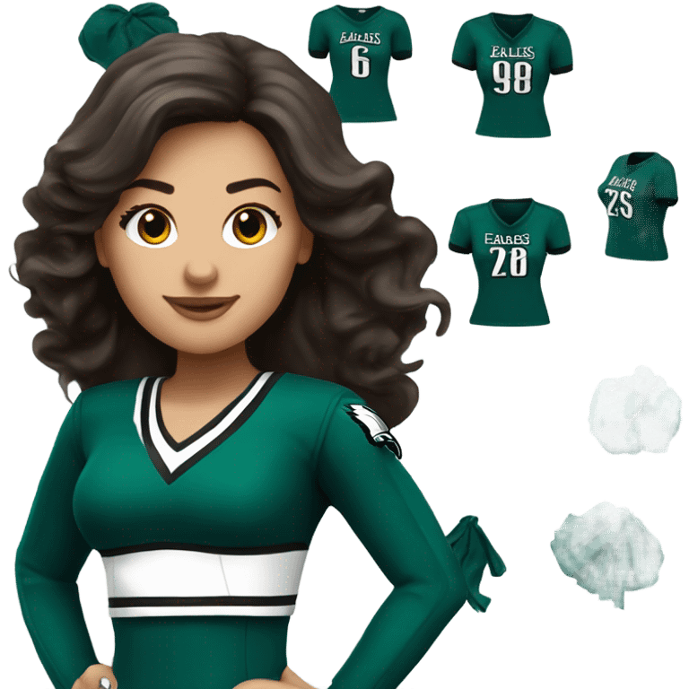 Philadelphia Eagles cheerleader brunette cheer emoji