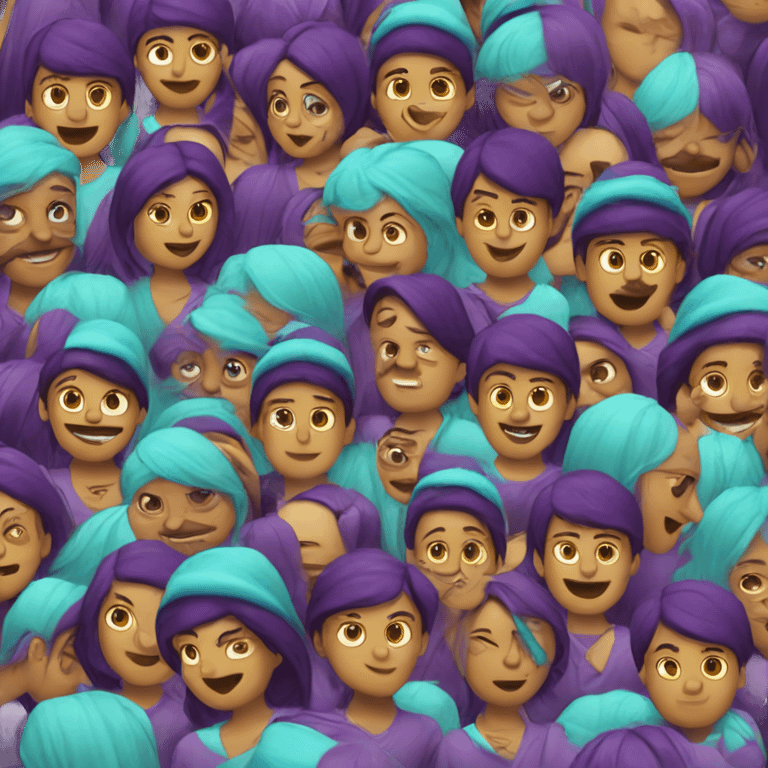 roxo e turquesa emoji