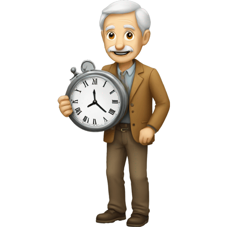 OLD MAN HOLDING CLOCK emoji