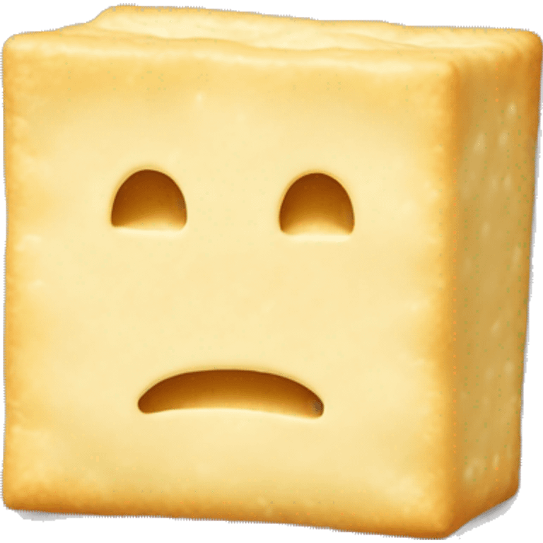 Realistic White cheddar cheez it cracker without a face emoji