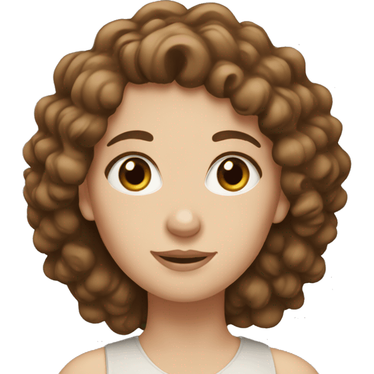 A white girl with brown curls emoji