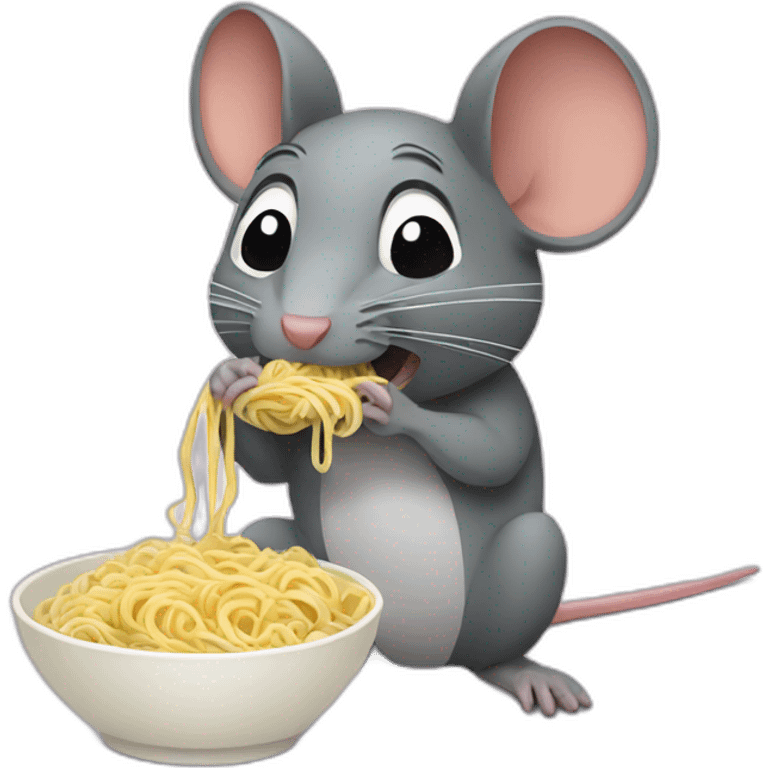 rat eats noodles emoji